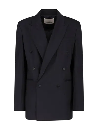 The Frankie Shop Double-breasted Blazer "monterey" In Black