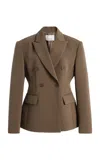 The Frankie Shop Doyer Cinched Blazer In Brown