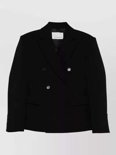 The Frankie Shop Doyer Double Breasted Tailored Blazer Jacket In Black