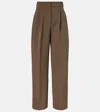 The Frankie Shop Doyer Pleated Wide-leg Pants In Green