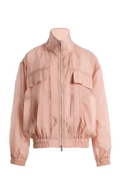 The Frankie Shop Drea Sheer Bomber Jacket In Pink