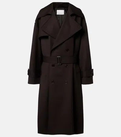The Frankie Shop Dursley Belted Double-breasted Trench Coat In Brown