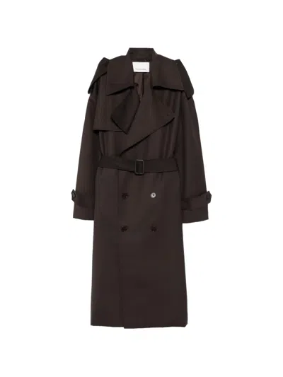 The Frankie Shop Dursley Tailored Belted Trench Coat In Purple