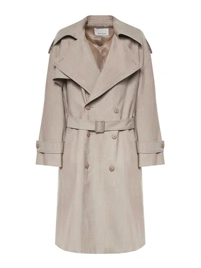 The Frankie Shop Dursley Wool Trench Coat In Animal Print