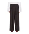 The Frankie Shop Elastic Waist Casual Pants In Brown