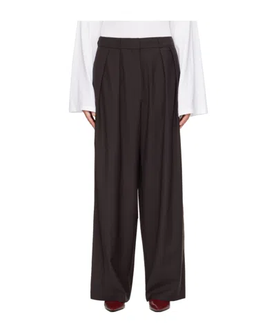 The Frankie Shop Elastic Waist Casual Pants In Brown