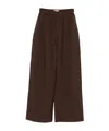 The Frankie Shop Elastic Waist Casual Pants In Brown