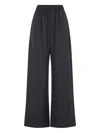 The Frankie Shop Dark Grey Virgin Wool Baxter Plaid Track Pants In Gray