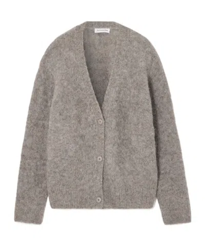 The Frankie Shop Elland Brushed Alpaca-blend Cardigan In Gray