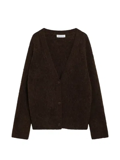 The Frankie Shop Olive Brown Oversized Elland Cardigan In Neutral