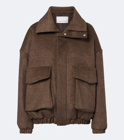 The Frankie Shop Elle Blouson Jacket In Brown