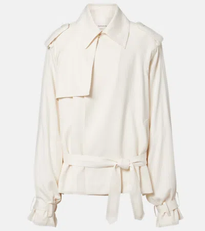 The Frankie Shop Womens Ivory Elva Fluid Short Woven Trench In Neutral