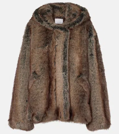 The Frankie Shop Emma Oversized Jacket In Brown