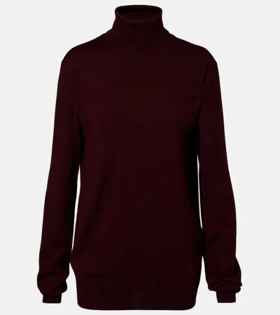 The Frankie Shop Eve Wool Sweater In Burgundy