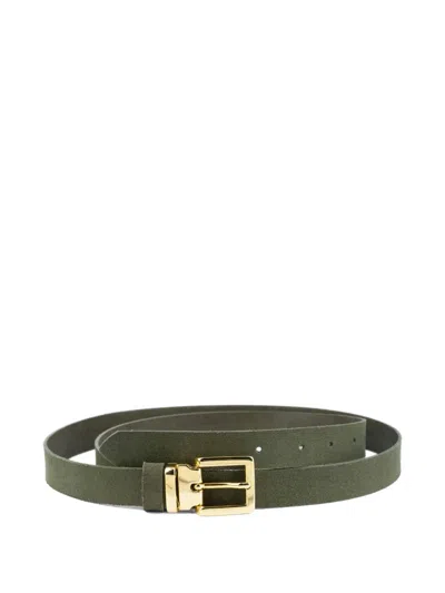 The Frankie Shop Evro Suede Belt In Green