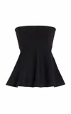 The Frankie Shop Exclusive Agathe Knit Peplum Top In Black