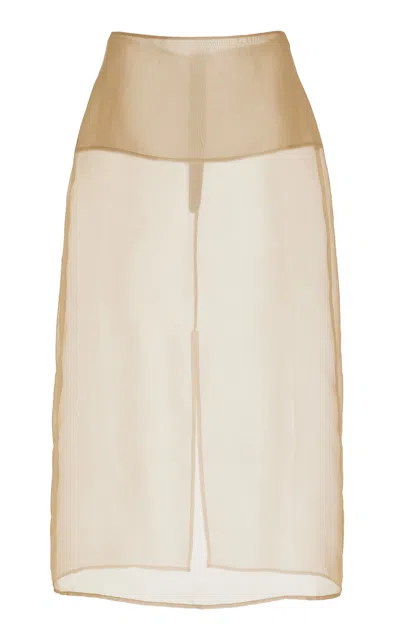 The Frankie Shop Exclusive Peri Silk-blend Chiffon Midi Skirt In Neutral