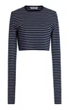 The Frankie Shop Exclusive Riviera Kasel Cropped Striped Knit T-shirt