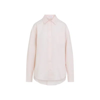 THE FRANKIE SHOP FADED PINK COTTON ORNELLA SIDE BUTTON-UP SHIRT