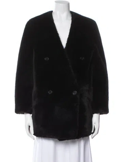 Pre-owned The Frankie Shop Faux Fur Jacket In Black