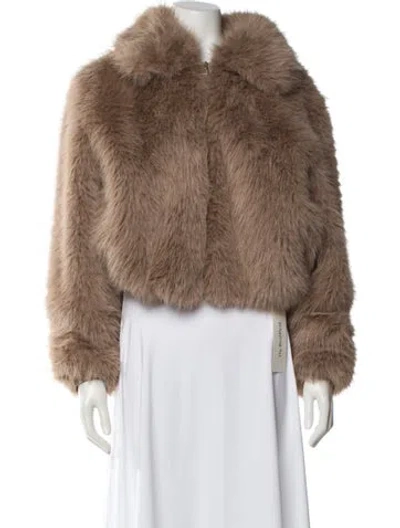 Pre-owned The Frankie Shop Faux Fur Jacket In Neutral