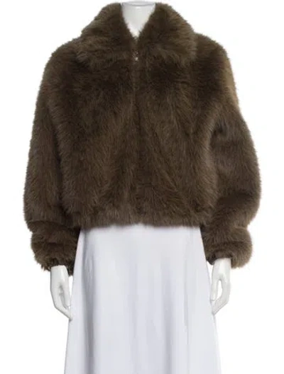 Pre-owned The Frankie Shop Faux Fur Jacket W/ Tags In Brown