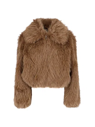 The Frankie Shop Faux "hope" Fur Jacket In Brown