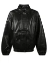 The Frankie Shop Faux Leather Jacket With Structured Collar In Black