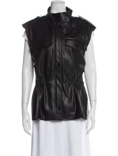 Pre-owned The Frankie Shop Faux Leather Vest In Black