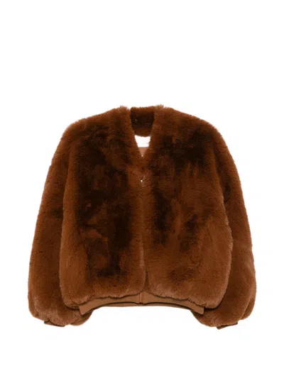 The Frankie Shop Frankie Shop Bronze Polyester Jacket In Brown