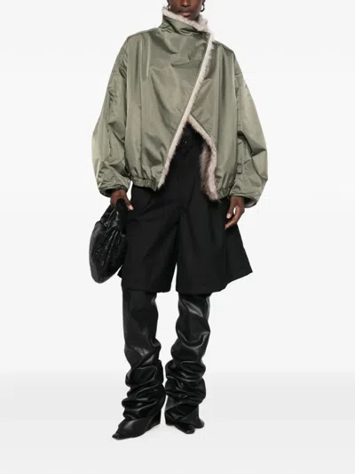 The Frankie Shop Reversible Faux Fur Bomber Jacket In Gray