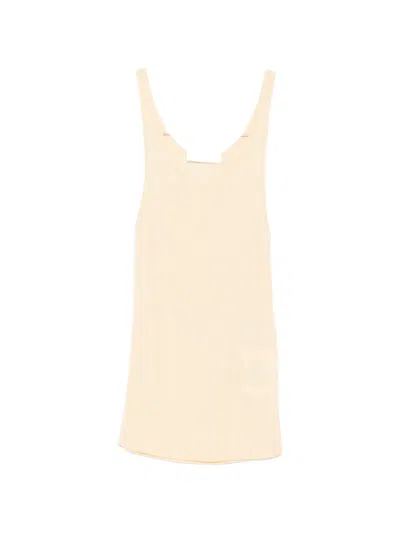 The Frankie Shop Fine-knit Scoop-neck Tank Top In Yellow