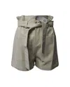The Frankie Shop Frankie Shop Alex Paperbag Shorts In Cream Polyurethane In White