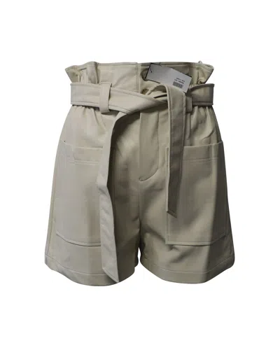 The Frankie Shop Frankie Shop Alex Paperbag Shorts In Cream Polyurethane In White