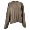 The Frankie Shop Frankie Shop Basel Crew Neck Sweater In Brown Cotton