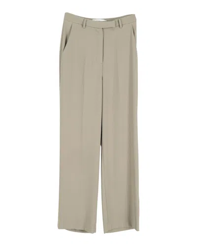 The Frankie Shop Frankie Shop Isla Pleated Crepe Straight-leg Pants In Green Polyester