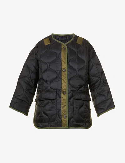 The Frankie Shop Frankie Shop Women's Black Olive Teddy Quilted-shell Jacket