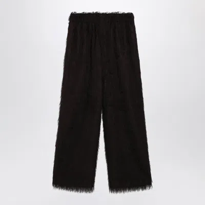 The Frankie Shop Fringed Trousers With Straight-leg Silhouette In Black