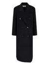 The Frankie Shop Black Gaia Double Breasted Coat In Black  