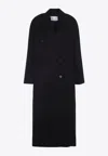 The Frankie Shop Black Wool Gaia Double Breasted Coat In Black