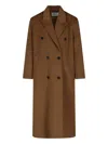 The Frankie Shop Womens Camel Gaia Double-breasted Wool-blend Coat In Brown