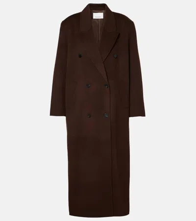 THE FRANKIE SHOP GAIA DOUBLE-BREASTED WOOL-BLEND COAT