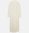 The Frankie Shop Womens Gaia Double-breasted Wool-blend Coat Ivory Xxs In White