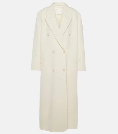 The Frankie Shop Gaia Oversized Wool-blend Coat In White