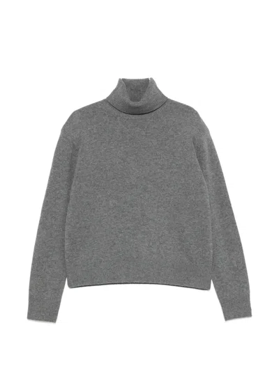 The Frankie Shop Gala Ribbed-trim Sweater In Gray