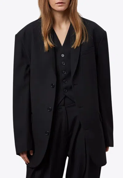 The Frankie Shop Gelso Oversized Single-breasted Blazer In Black