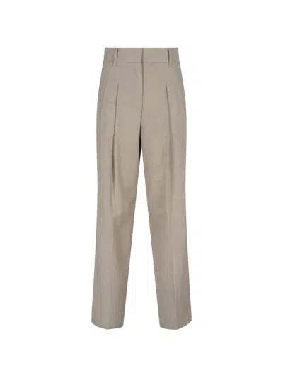 The Frankie Shop Gelso Pleated Trousers In Brown