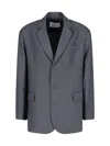 The Frankie Shop Gelso Oversized Tencel Lyocell-blend Blazer In Gray