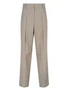 The Frankie Shop Gelso High-rise Pleated Woven Trousers In Taupe