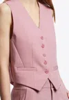 The Frankie Shop Gelso Grain De Poudre And Satin Vest In Pink